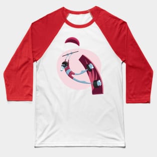 illustration man with wakeboard Baseball T-Shirt